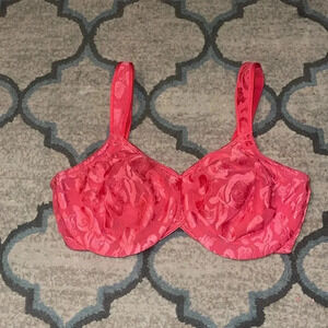 Wacoal breast cancer awareness bra size 38DD bright pink coral
